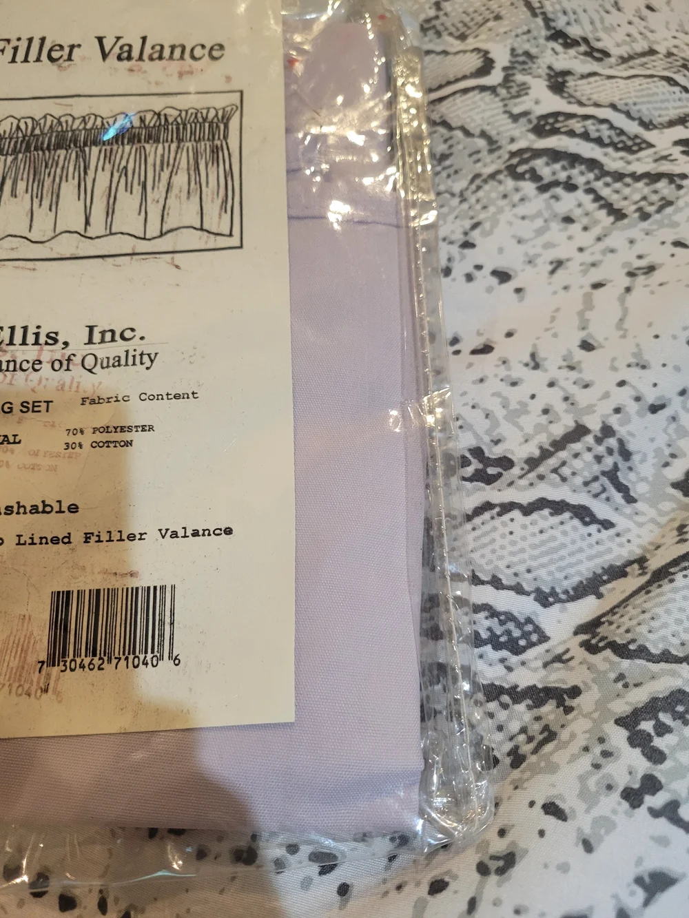 A.L. Ellis Lined Filler Valance in Lilac